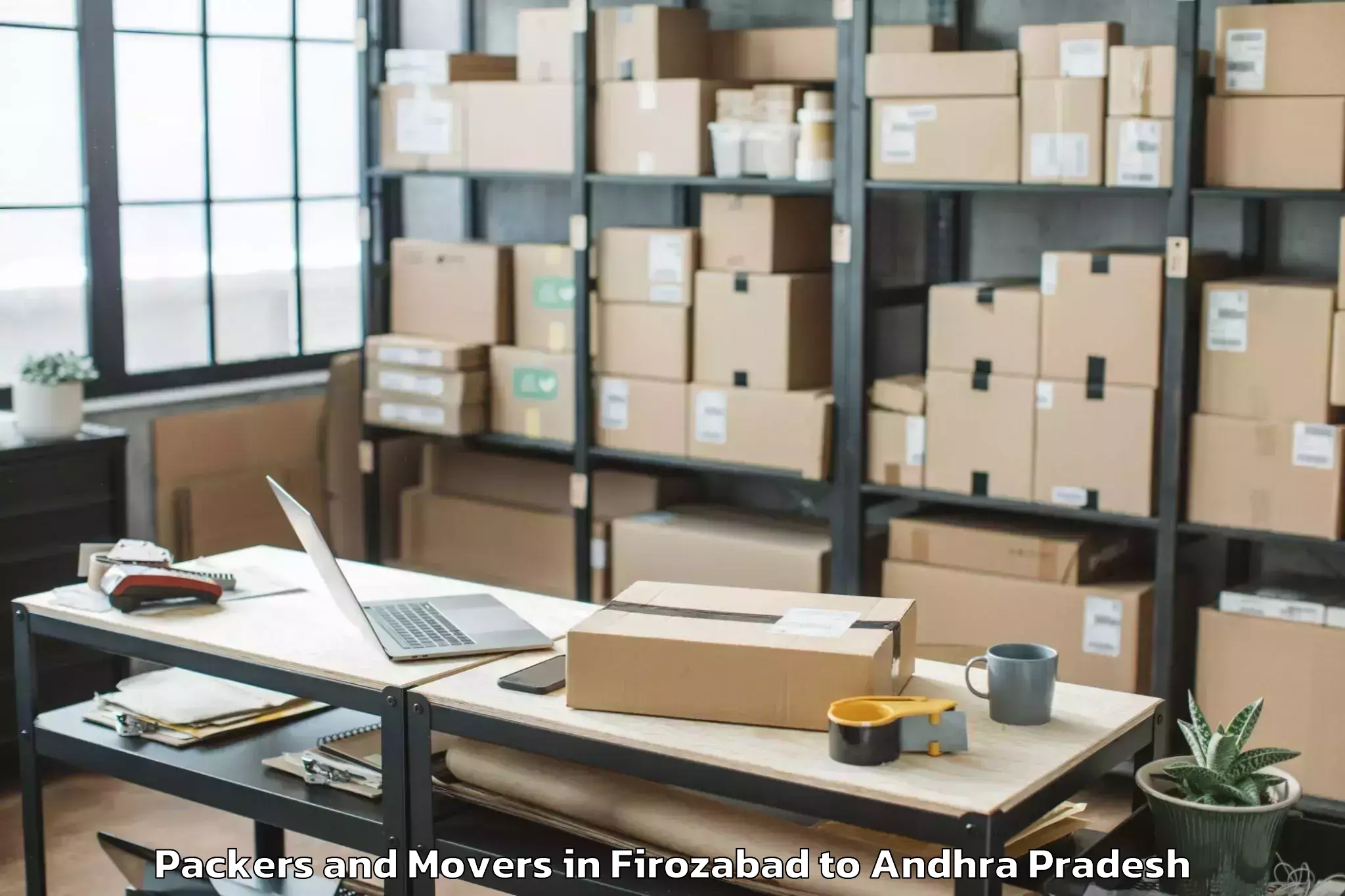 Professional Firozabad to Veerullapadu Packers And Movers